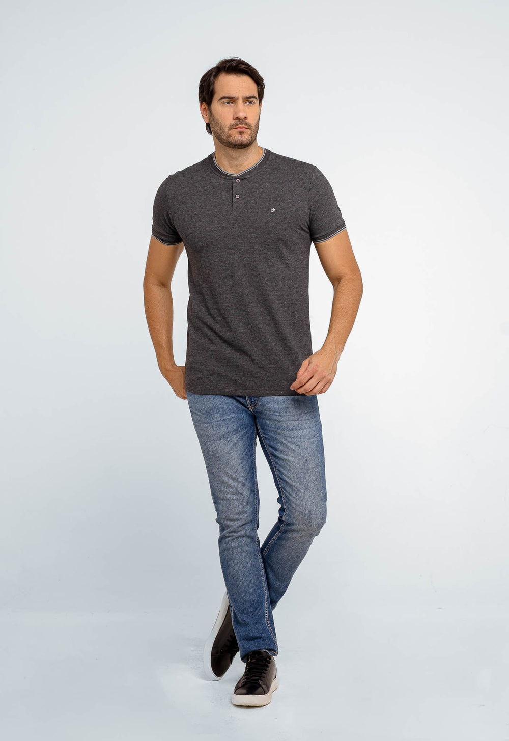 Polo Masculina Calvin Klein Slim Fit Gola Portuguesa Ck Peito - Henri Store