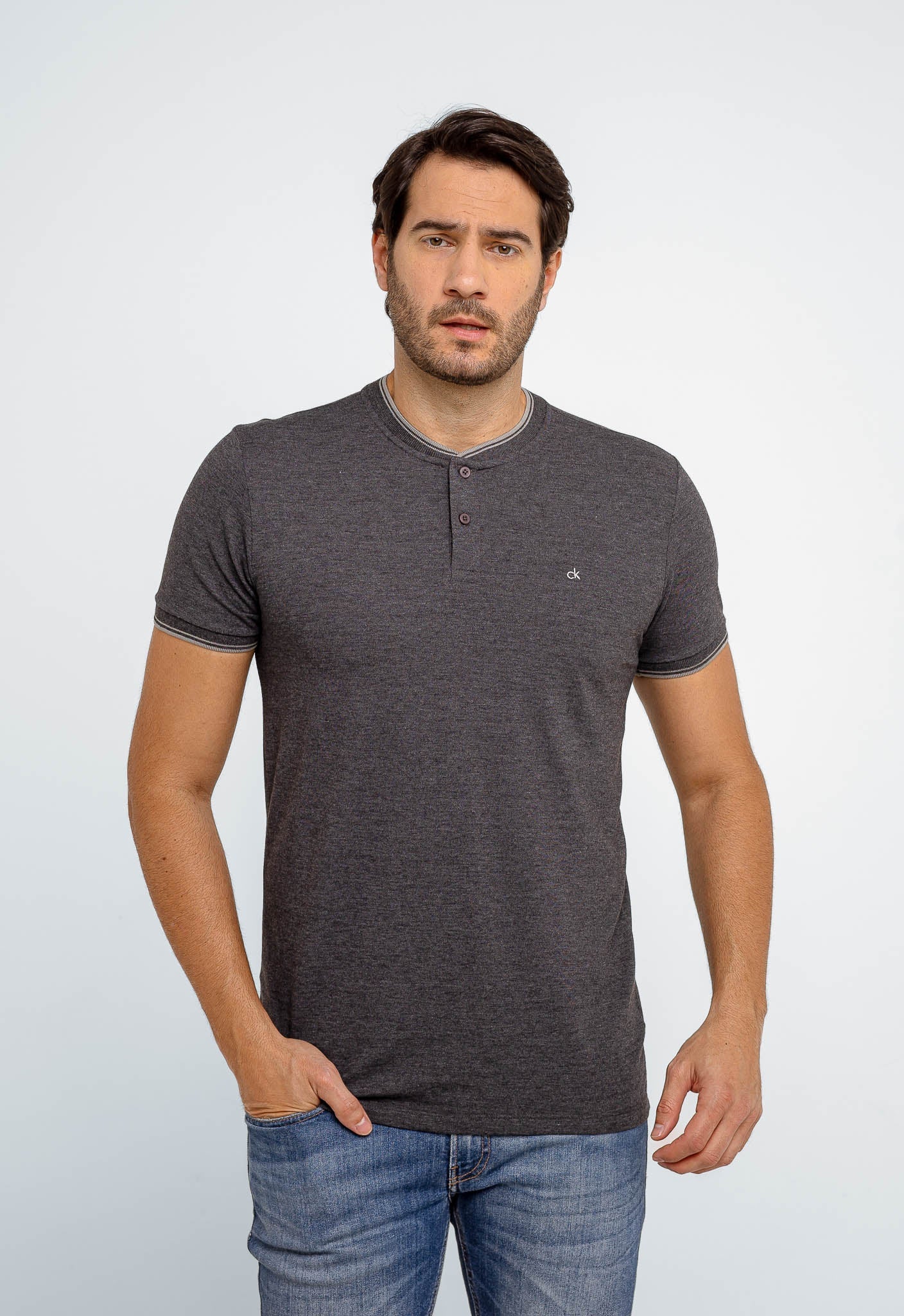 Polo Masculina Calvin Klein Slim Fit Gola Portuguesa Ck Peito - Henri Store