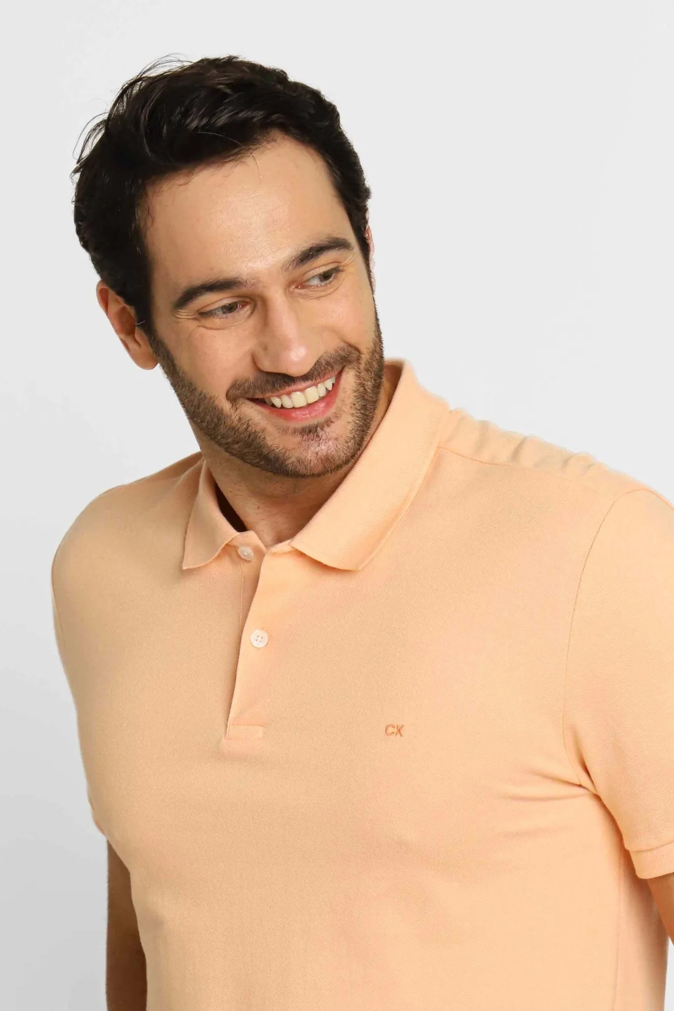 Polo Masculina Calvin Klein Slim Fit Laranja Claro - Henri Store