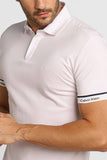 Polo Masculina Calvin Klein Slim Fit Logo Punho C/ Ziper Branco - Henri Store