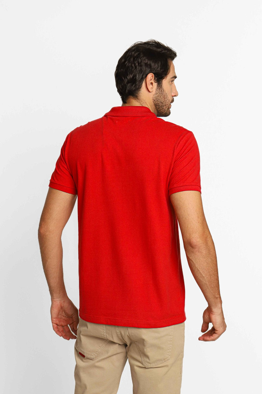 Polo Masculina Calvin Klein Slim Fit Logo Termocolante Vermelho - Henri Store