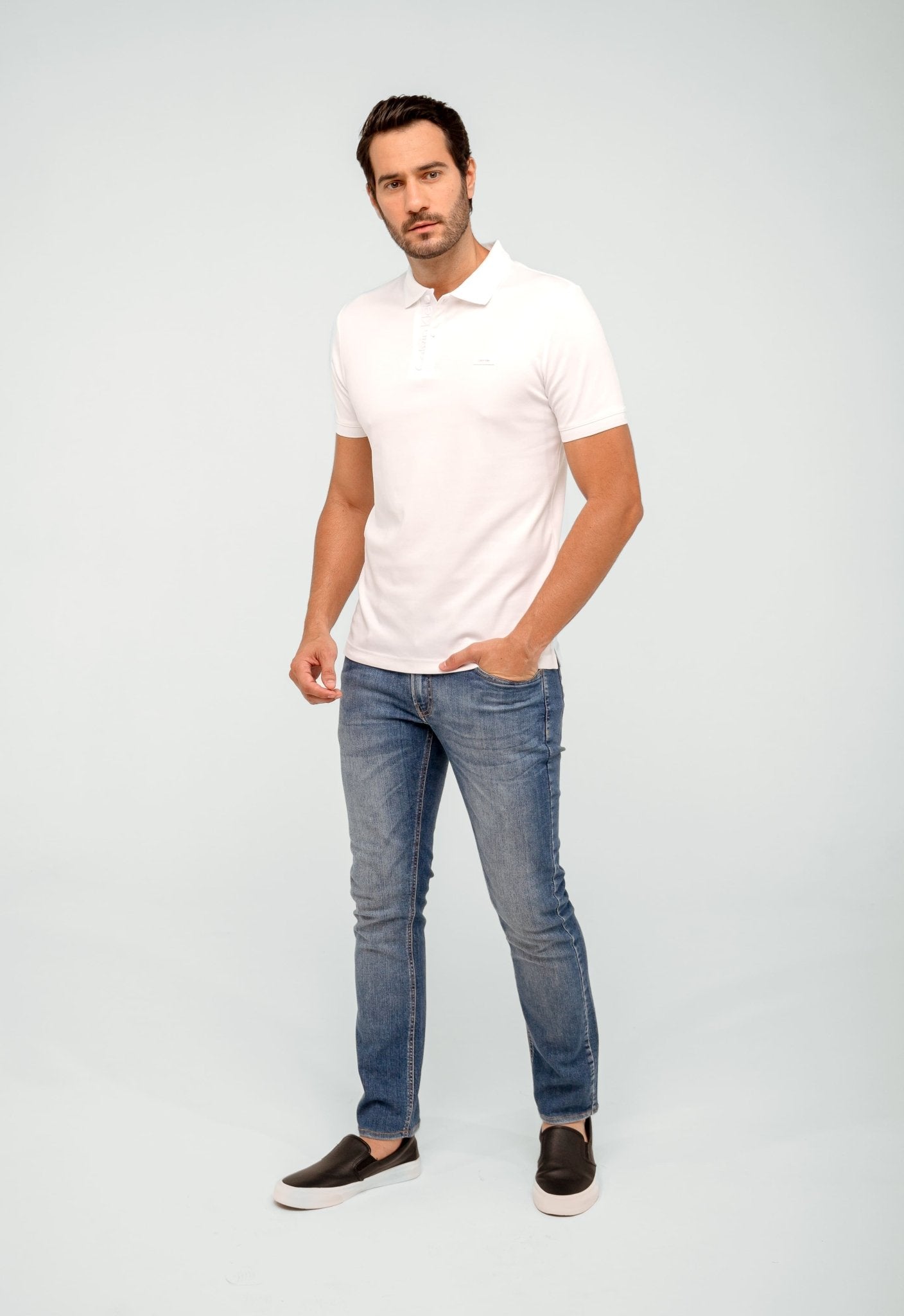 Polo Masculina Calvin Klein Slim Fit Logo Vista - Henri Store