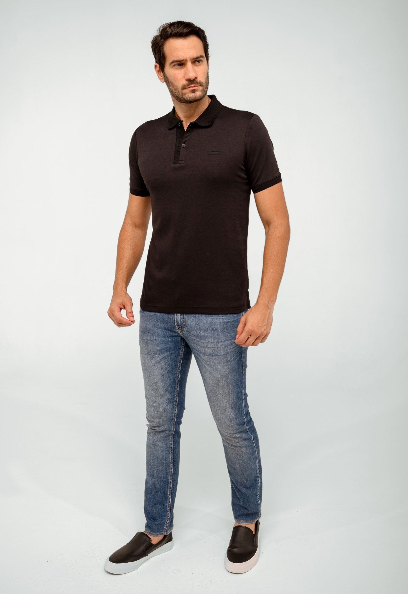 Polo Masculina Calvin Klein Slim Fit Logo Vista - Henri Store