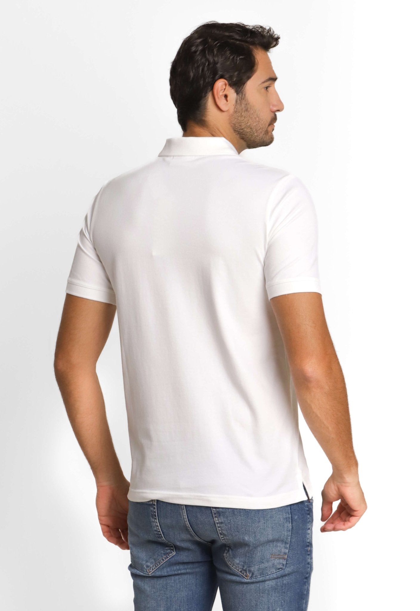 Polo Masculina Calvin Klein Slim Fit Piquet Branca - Henri Store