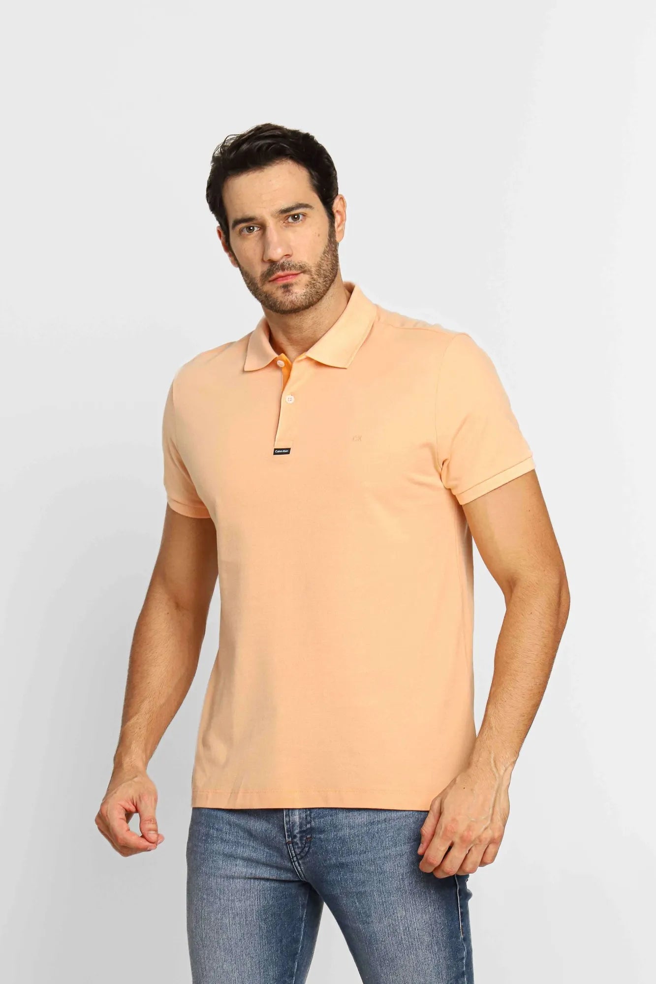 Polo Masculina Calvin Klein Slim Fit Termocolante Laranja Claro - Henri Store