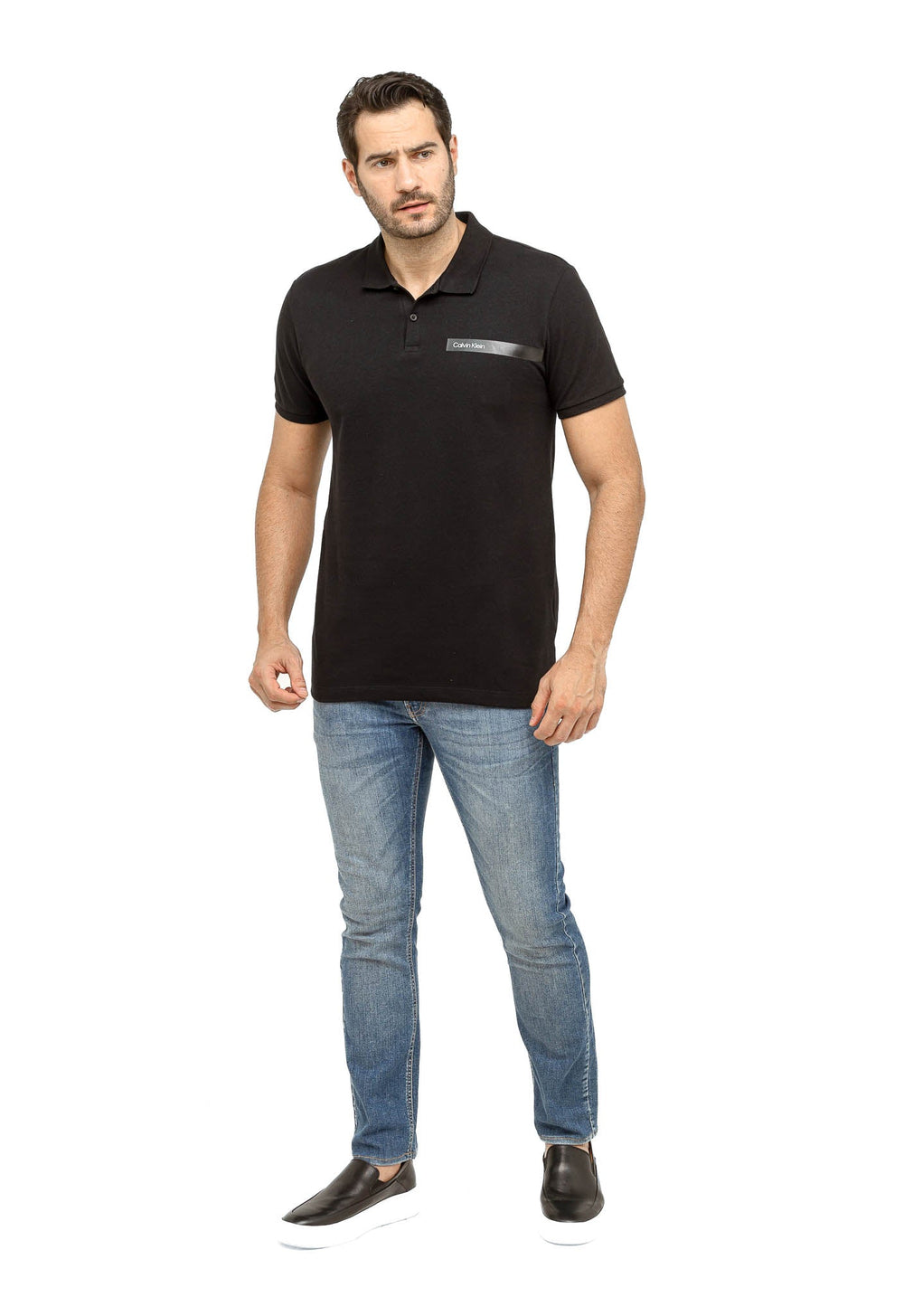 Polo Masculina Calvin Klein Slim Logo Peito - Henri Store