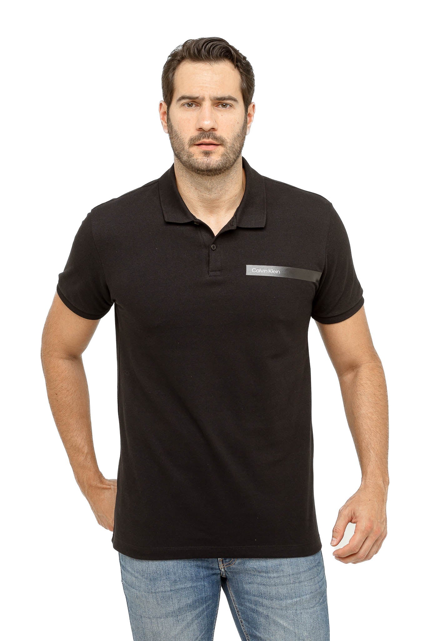 Polo Masculina Calvin Klein Slim Logo Peito - Henri Store
