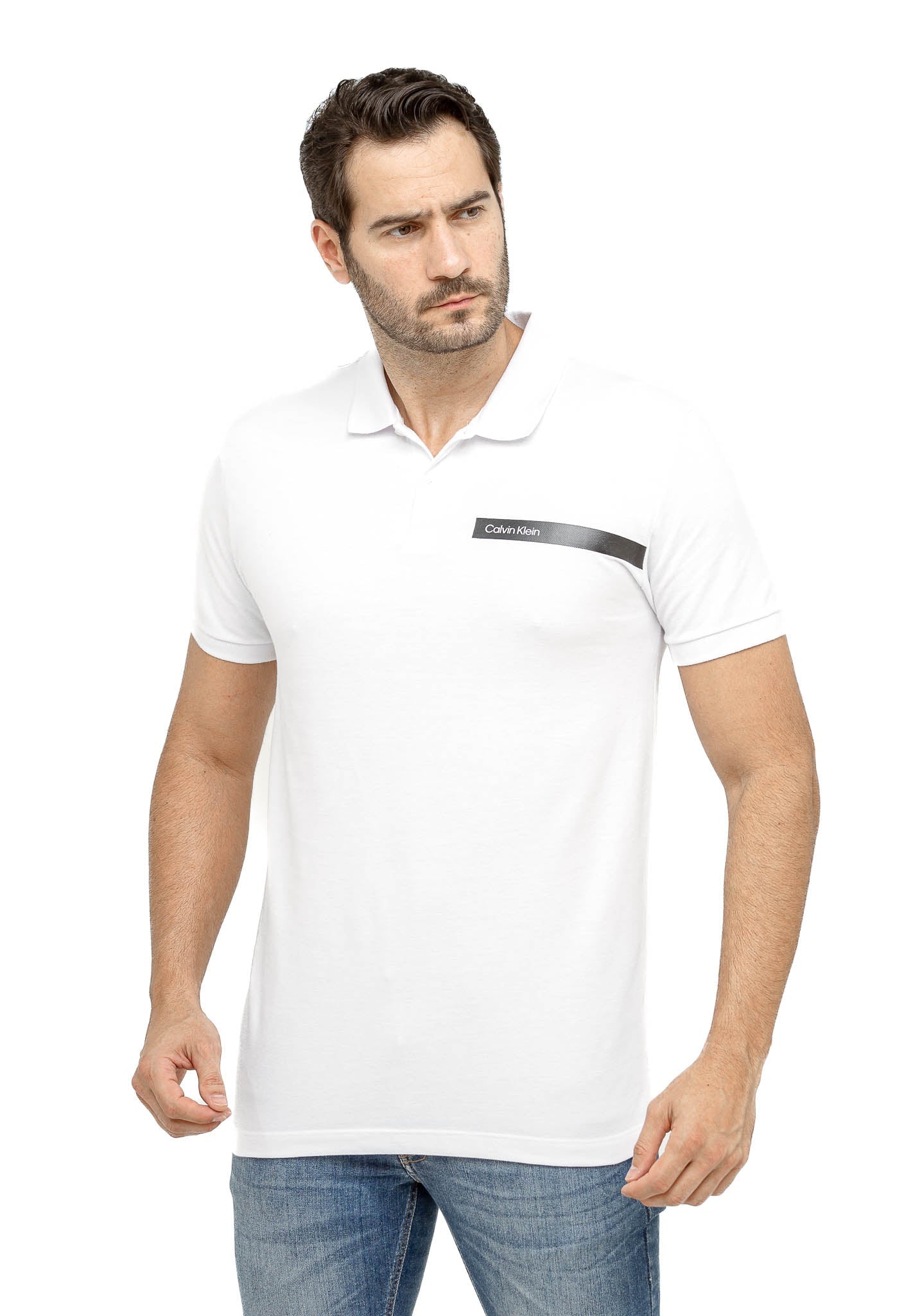 Polo Masculina Calvin Klein Slim Logo Peito - Henri Store
