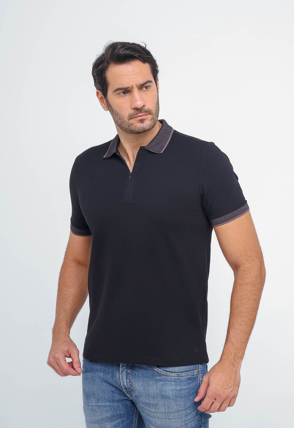 Polo Masculina Dom Henrico em Pima com Zíper - Henri Store