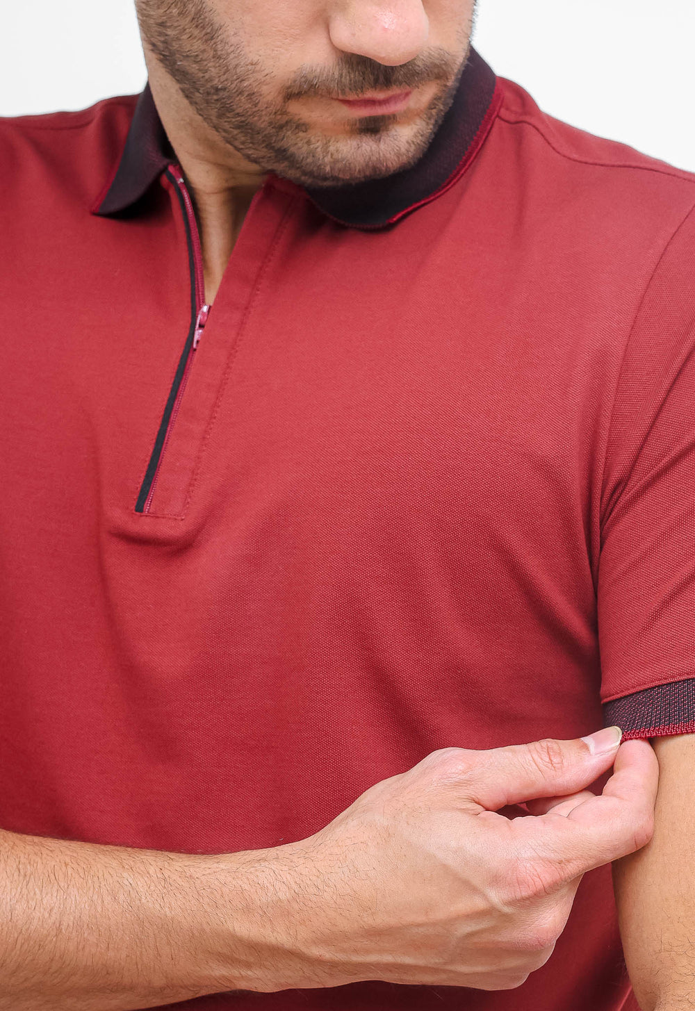 Polo Masculina Dom Henrico em Pima com Zíper - Henri Store