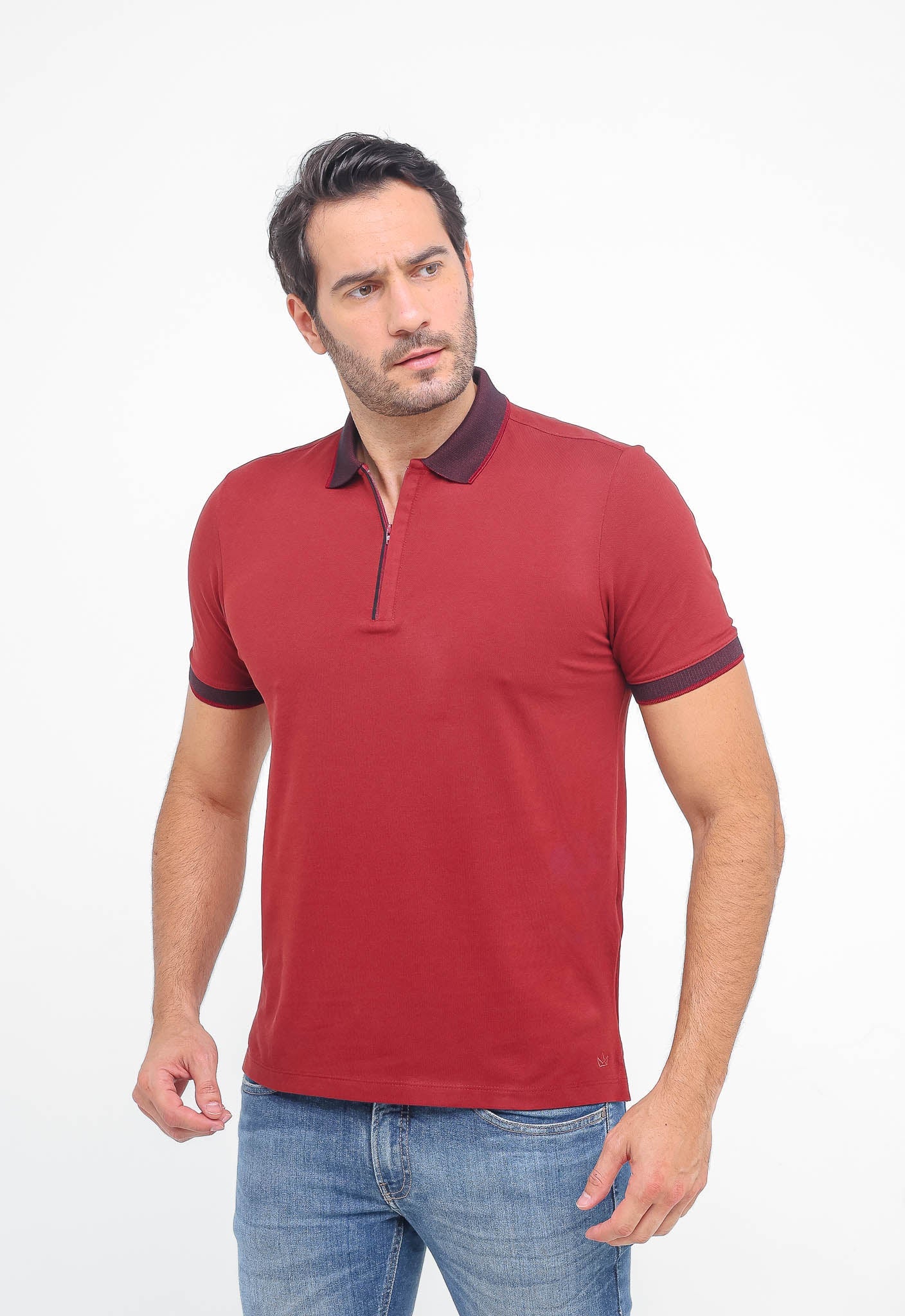 Polo Masculina Dom Henrico em Pima com Zíper - Henri Store