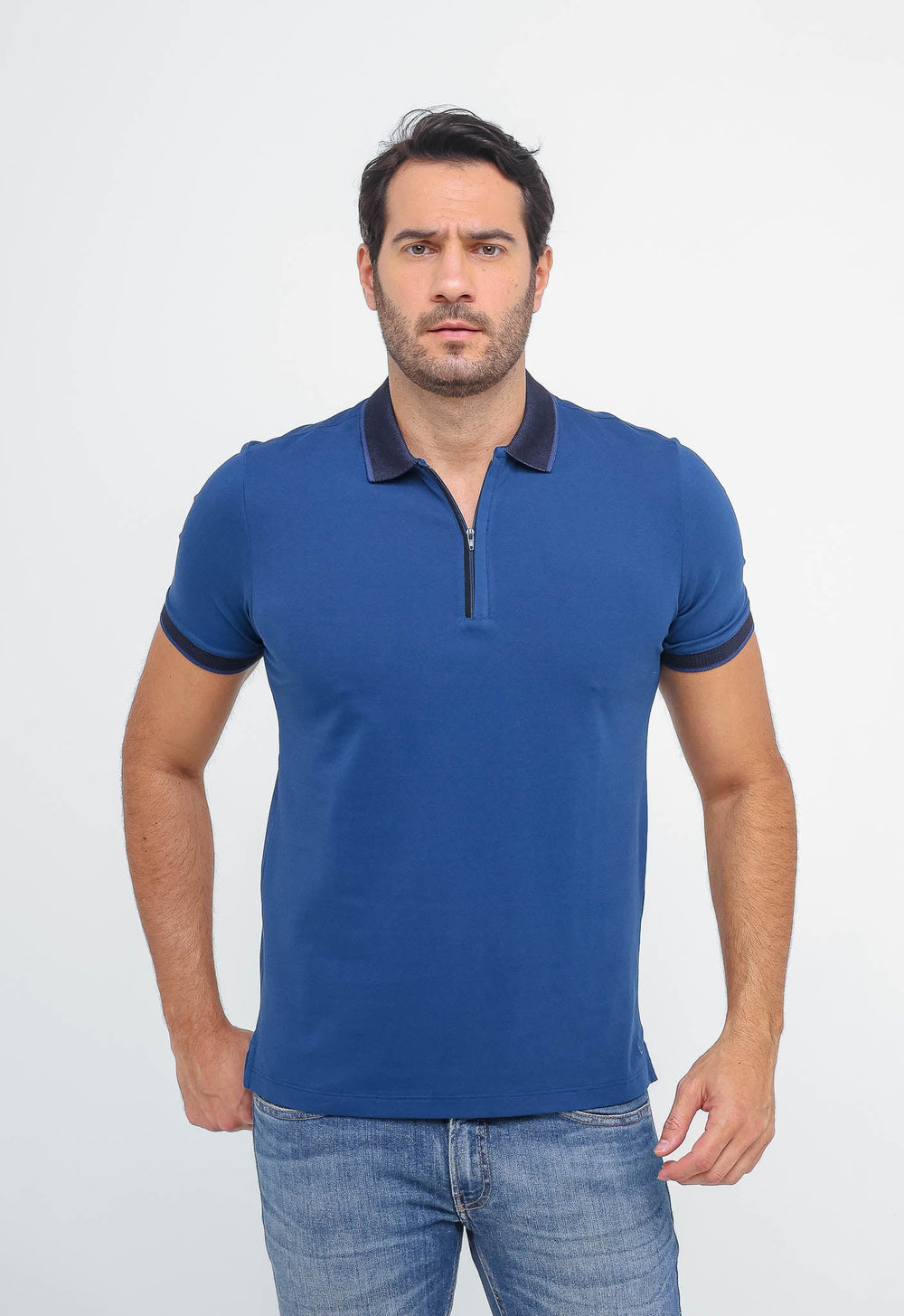 Polo Masculina Dom Henrico em Pima com Zíper - Henri Store
