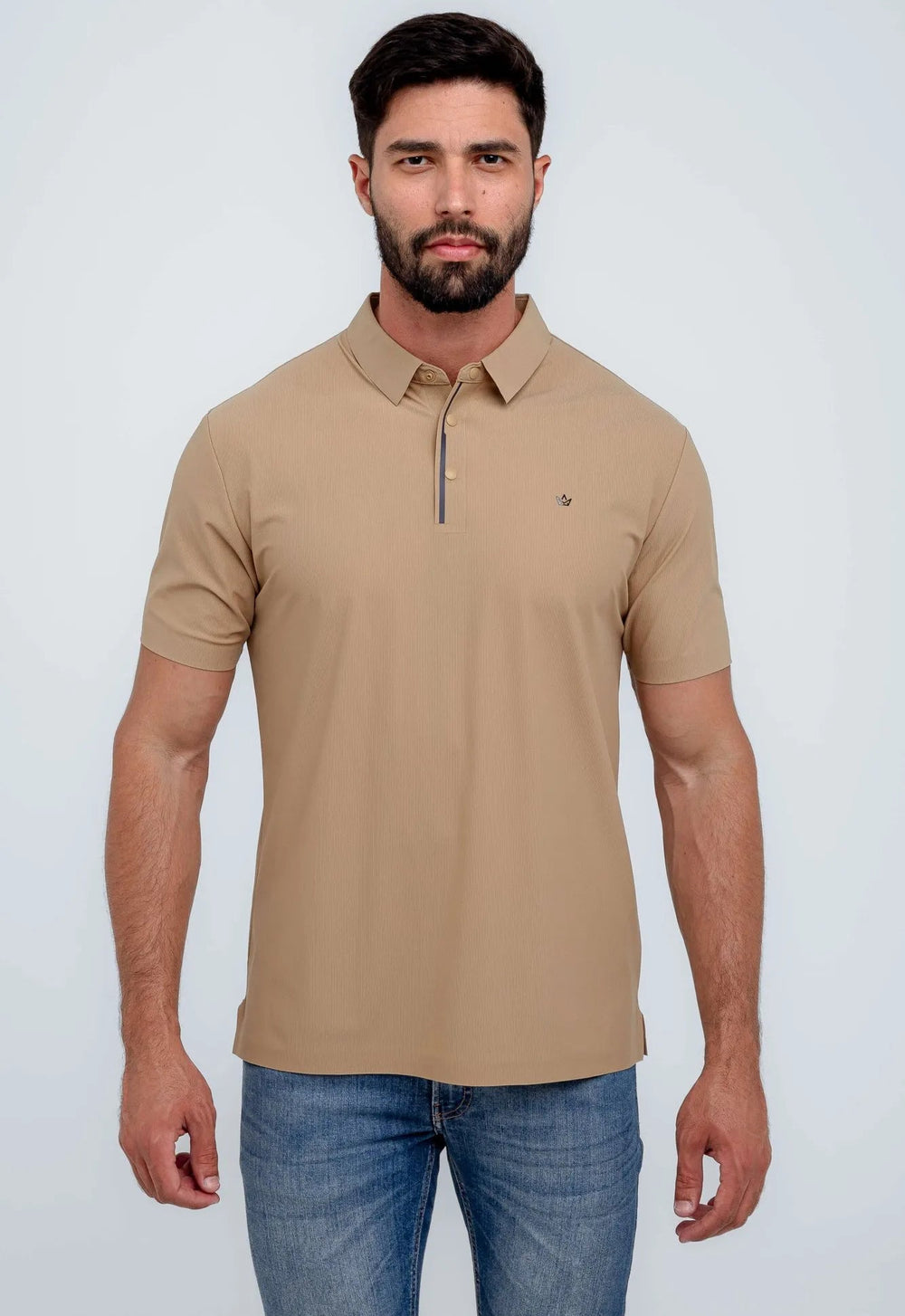 Polo Masculina Dom Henrico Poliamida Friso Central - Henri Store