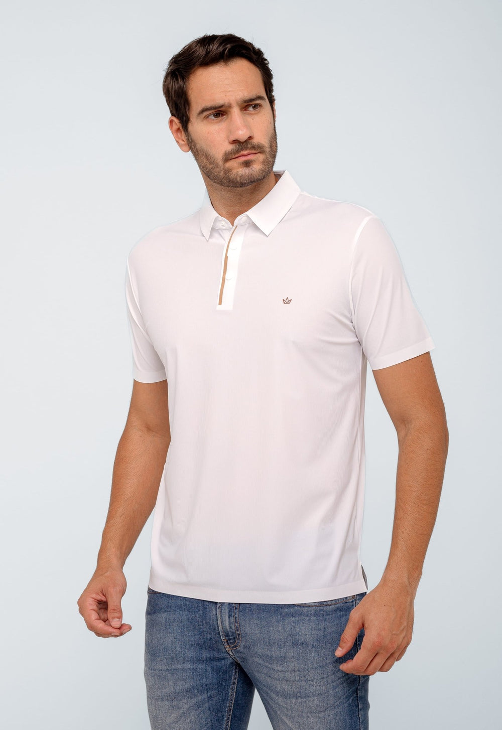 Polo Masculina Dom Henrico Poliamida Friso Central - Henri Store