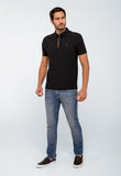 Polo Masculina Dom Henrico Poliamida Friso Central - Henri Store