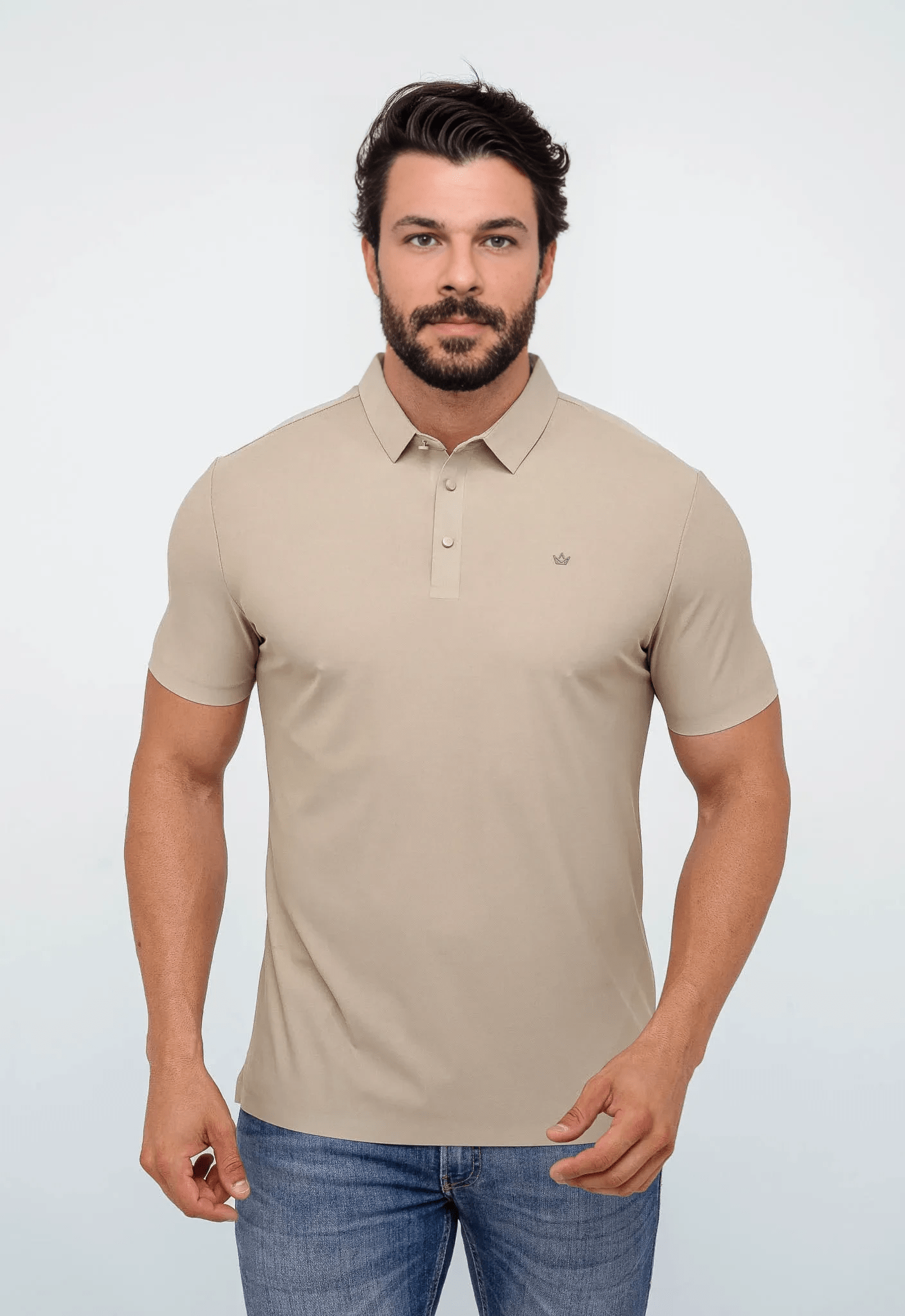 Polo Masculina Dom Henrico Poliamida Logo Peito - Henri Store