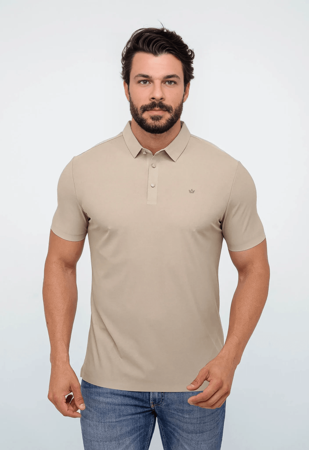 Polo Masculina Dom Henrico Poliamida Logo Peito - Henri Store