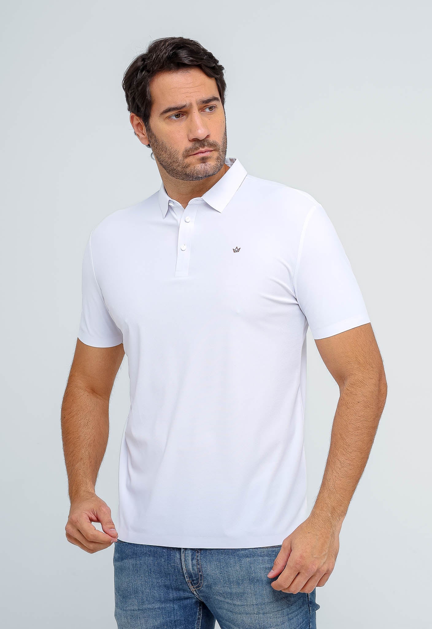 Polo Masculina Dom Henrico Poliamida Logo Peito - Henri Store