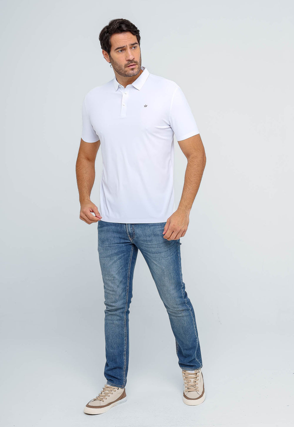 Polo Masculina Dom Henrico Poliamida Logo Peito - Henri Store