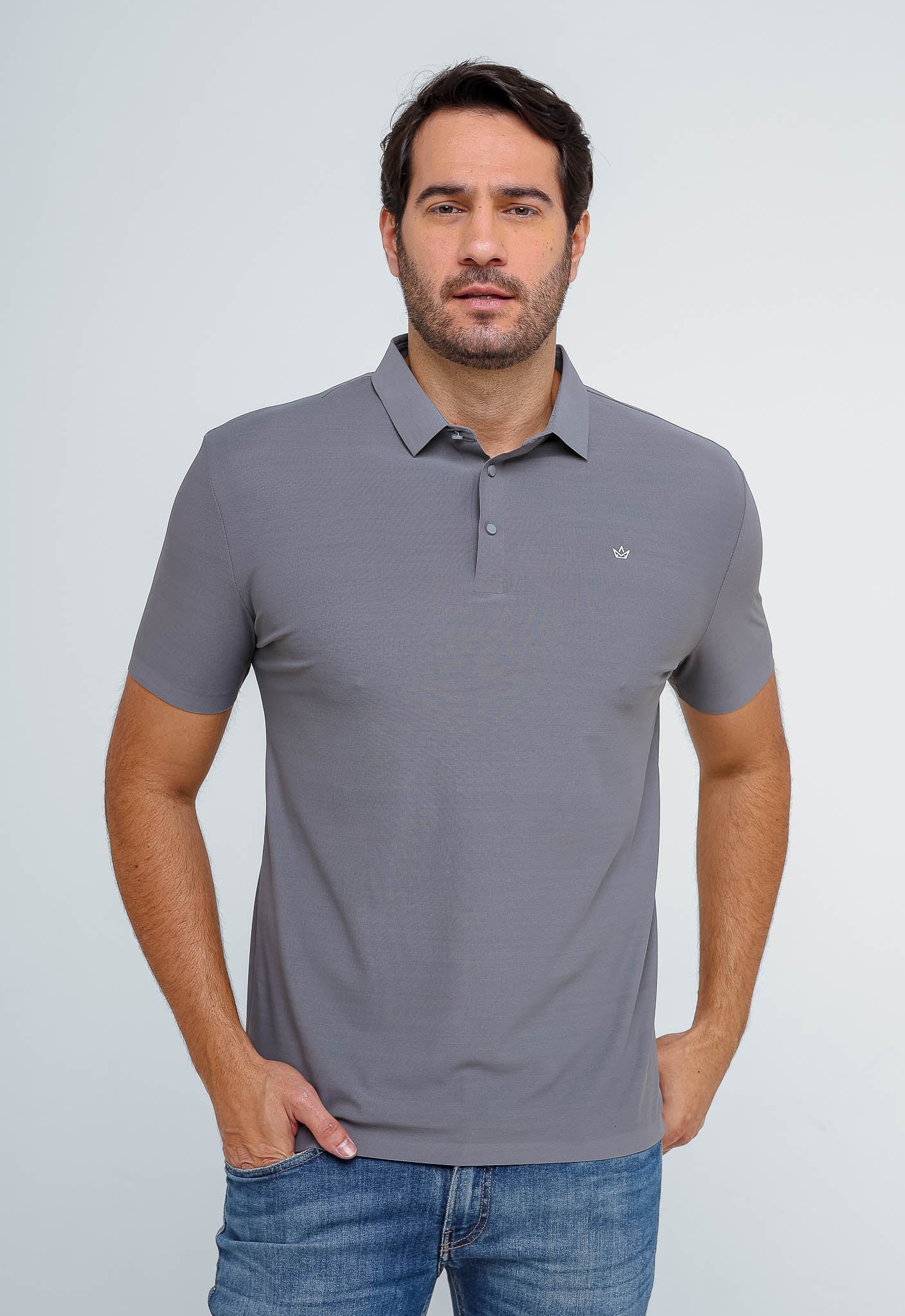 Polo Masculina Dom Henrico Poliamida Logo Peito - Henri Store