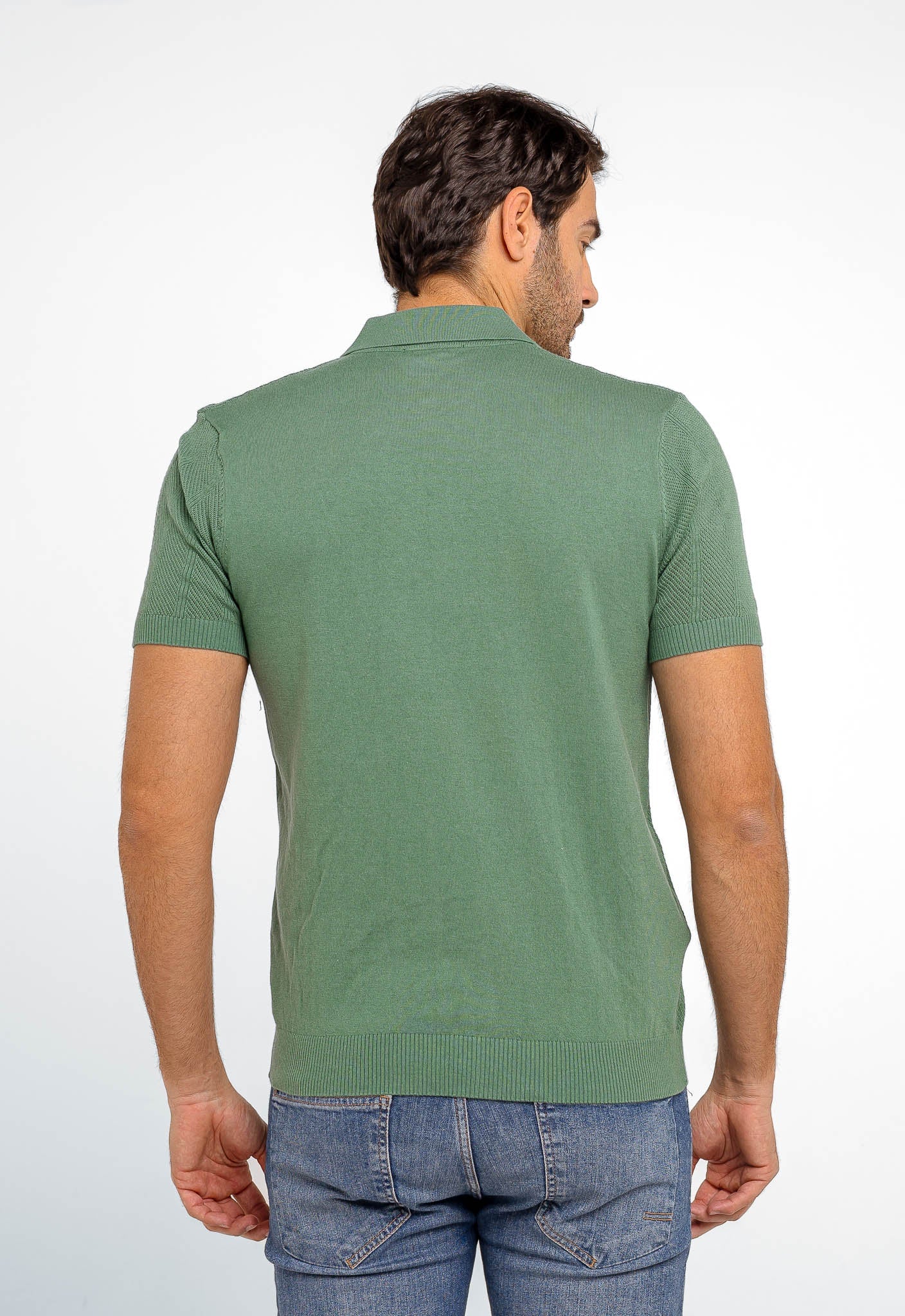 Polo Masculina Dom Henrico Texturizada Com Botão - Henri Store