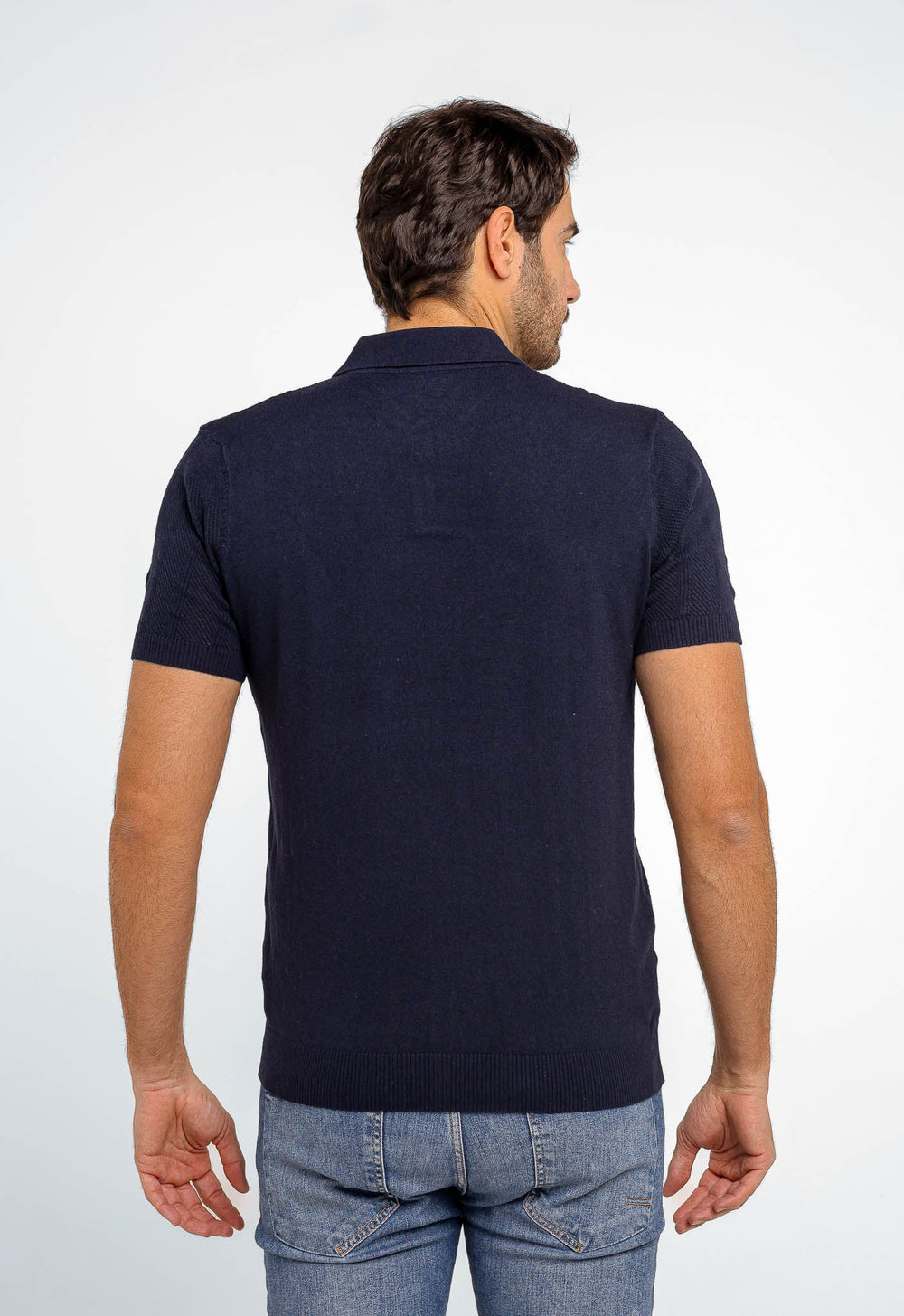 Polo Masculina Dom Henrico Texturizada Com Botão - Henri Store