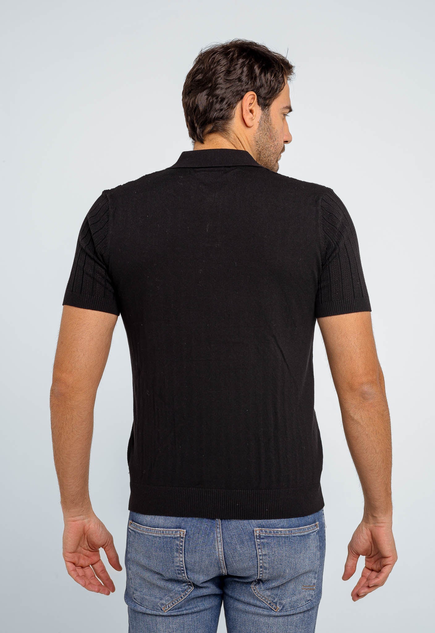 Polo Masculina Dom Henrico Texturizada Com Botão - Henri Store