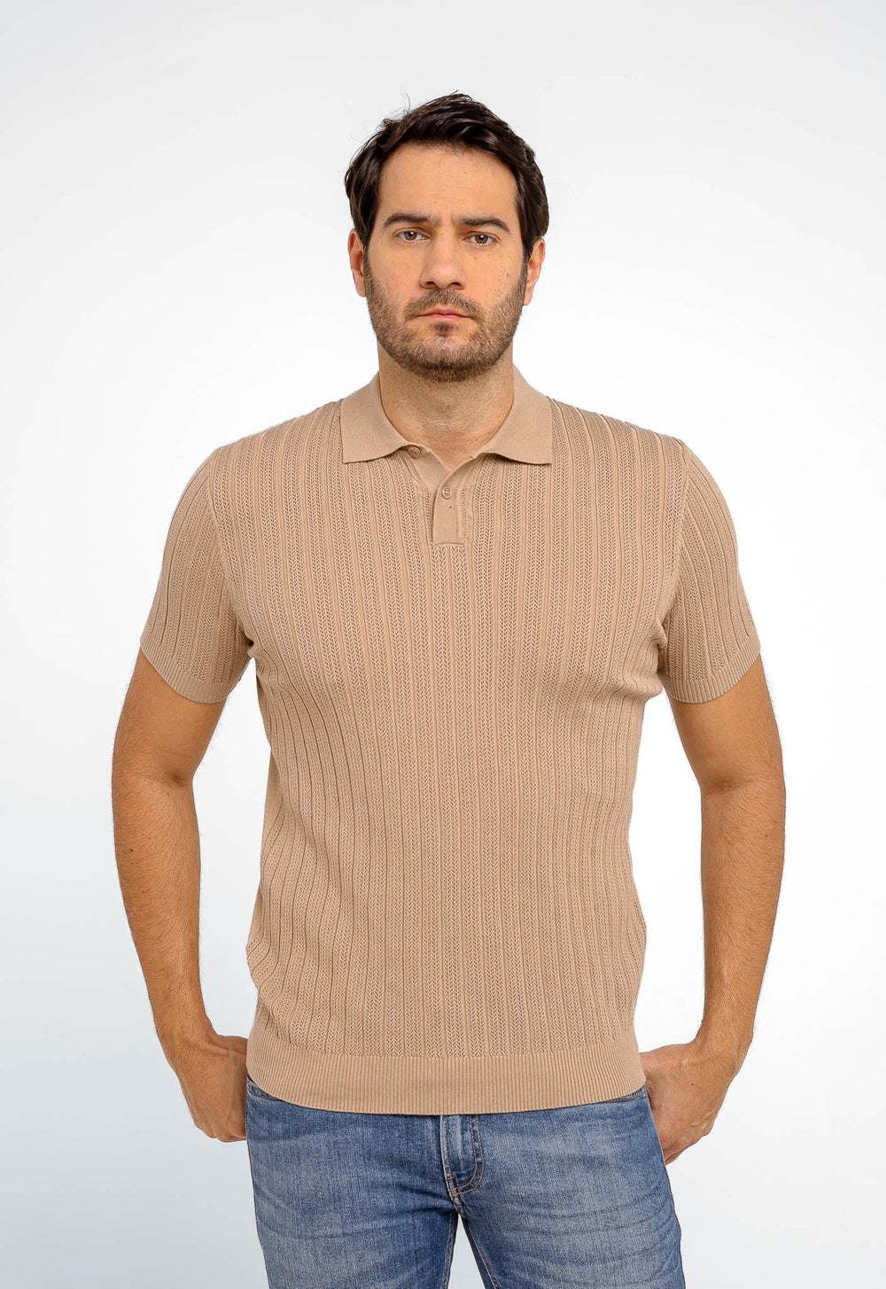 Polo Masculina Dom Henrico Texturizada Com Botão - Henri Store