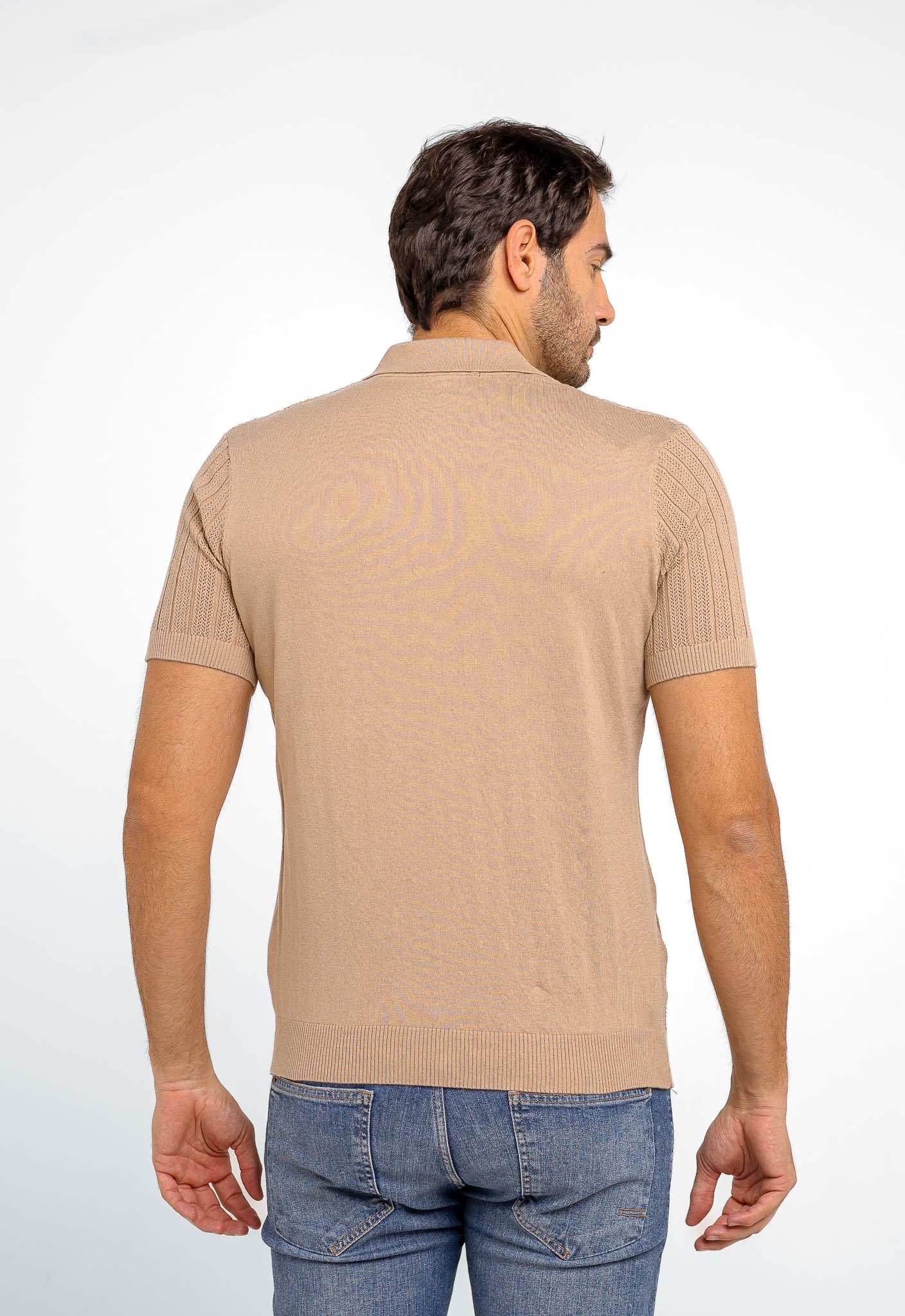 Polo Masculina Dom Henrico Texturizada Com Botão - Henri Store