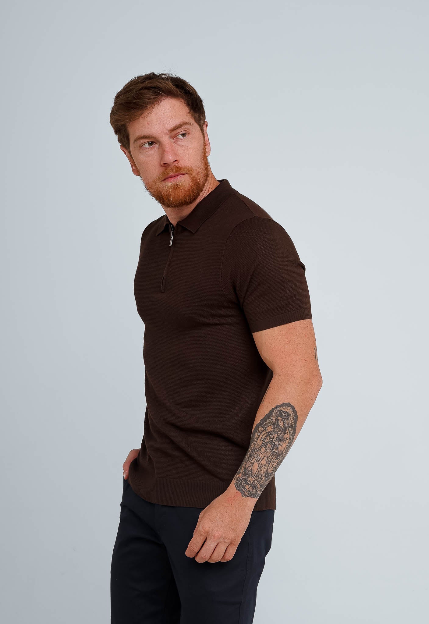 Polo Masculina Dom Henrico Trace com Zíper - Henri Store