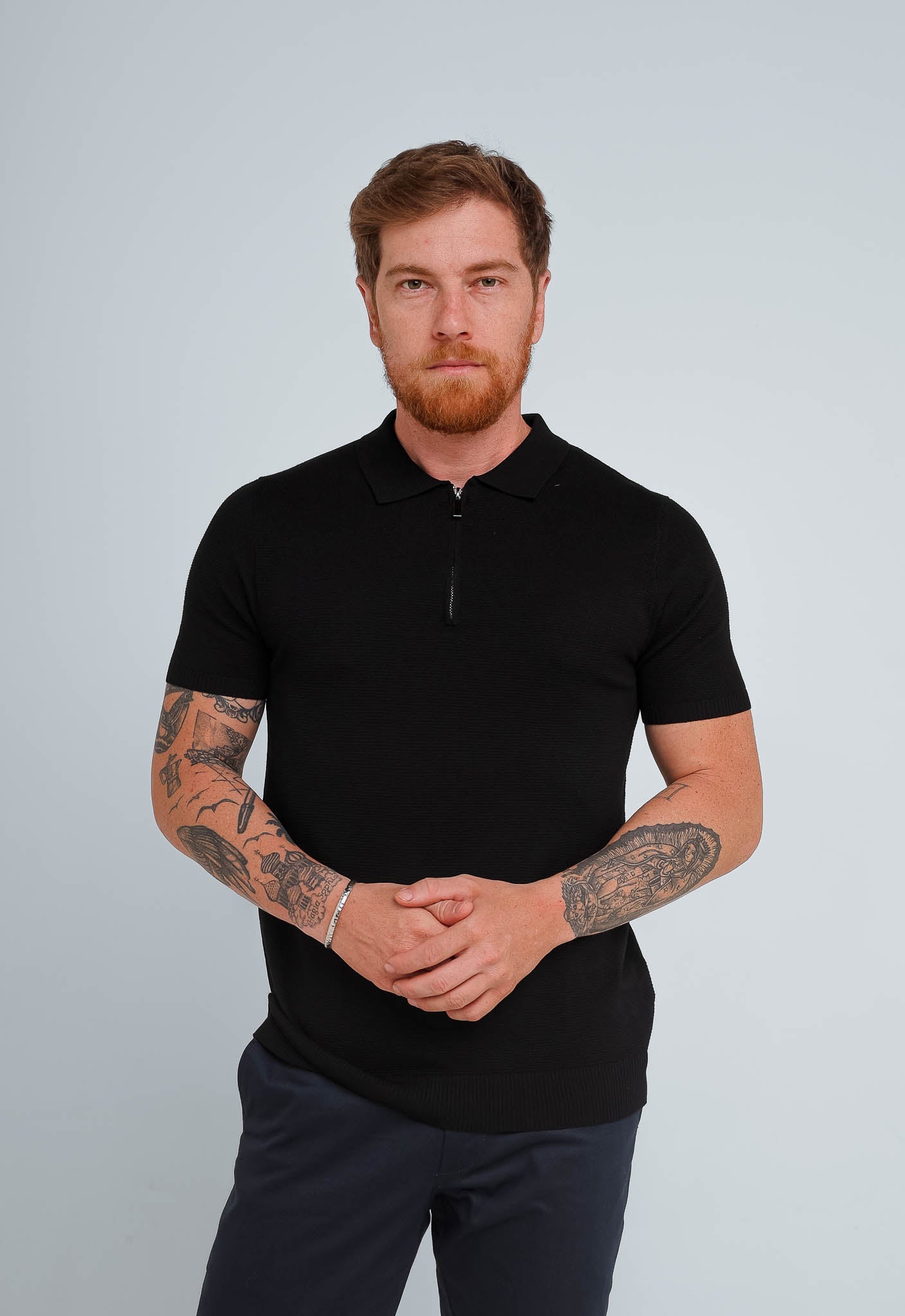Polo Masculina Dom Henrico Trace com Zíper - Henri Store