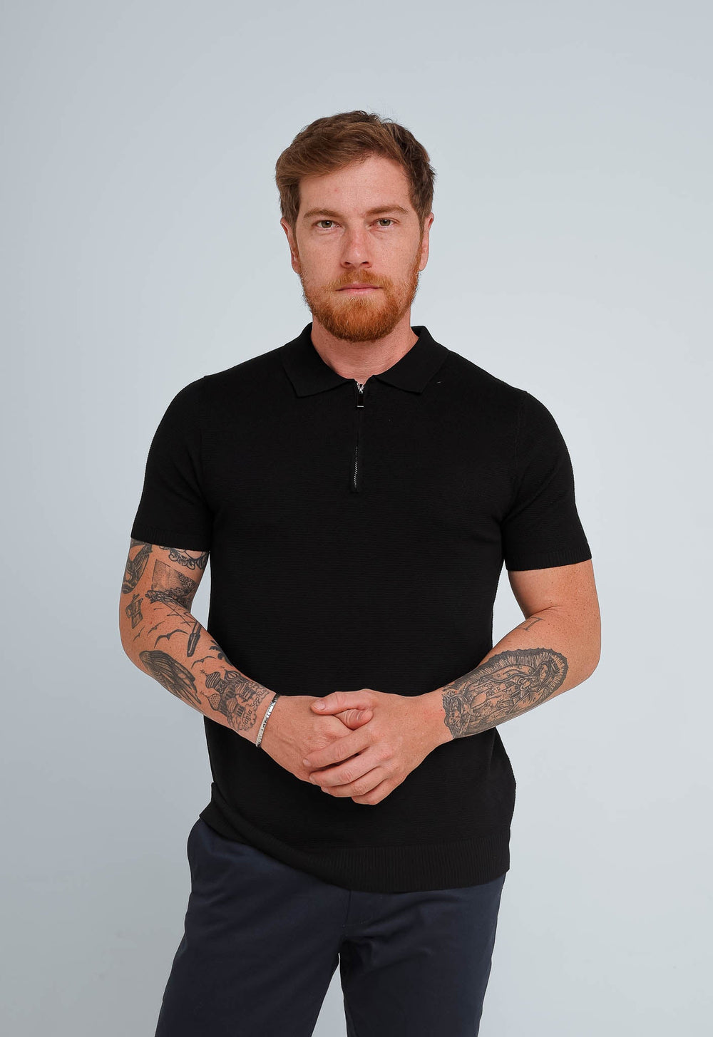 Polo Masculina Dom Henrico Trace com Zíper - Henri Store