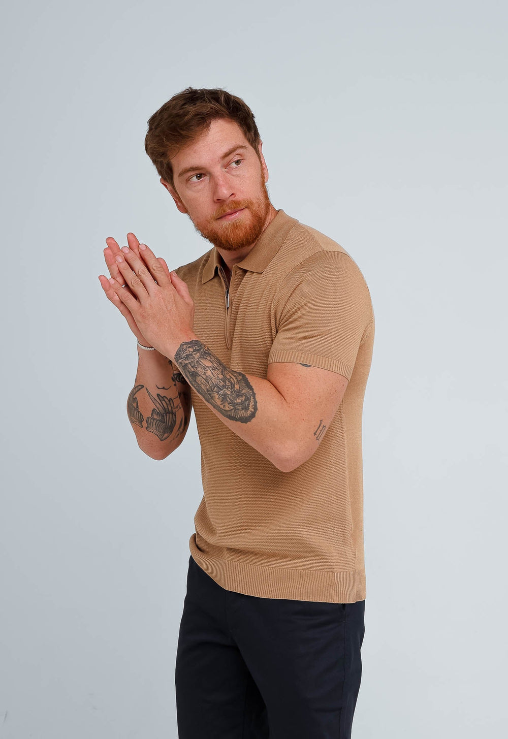 Polo Masculina Dom Henrico Trace com Zíper - Henri Store
