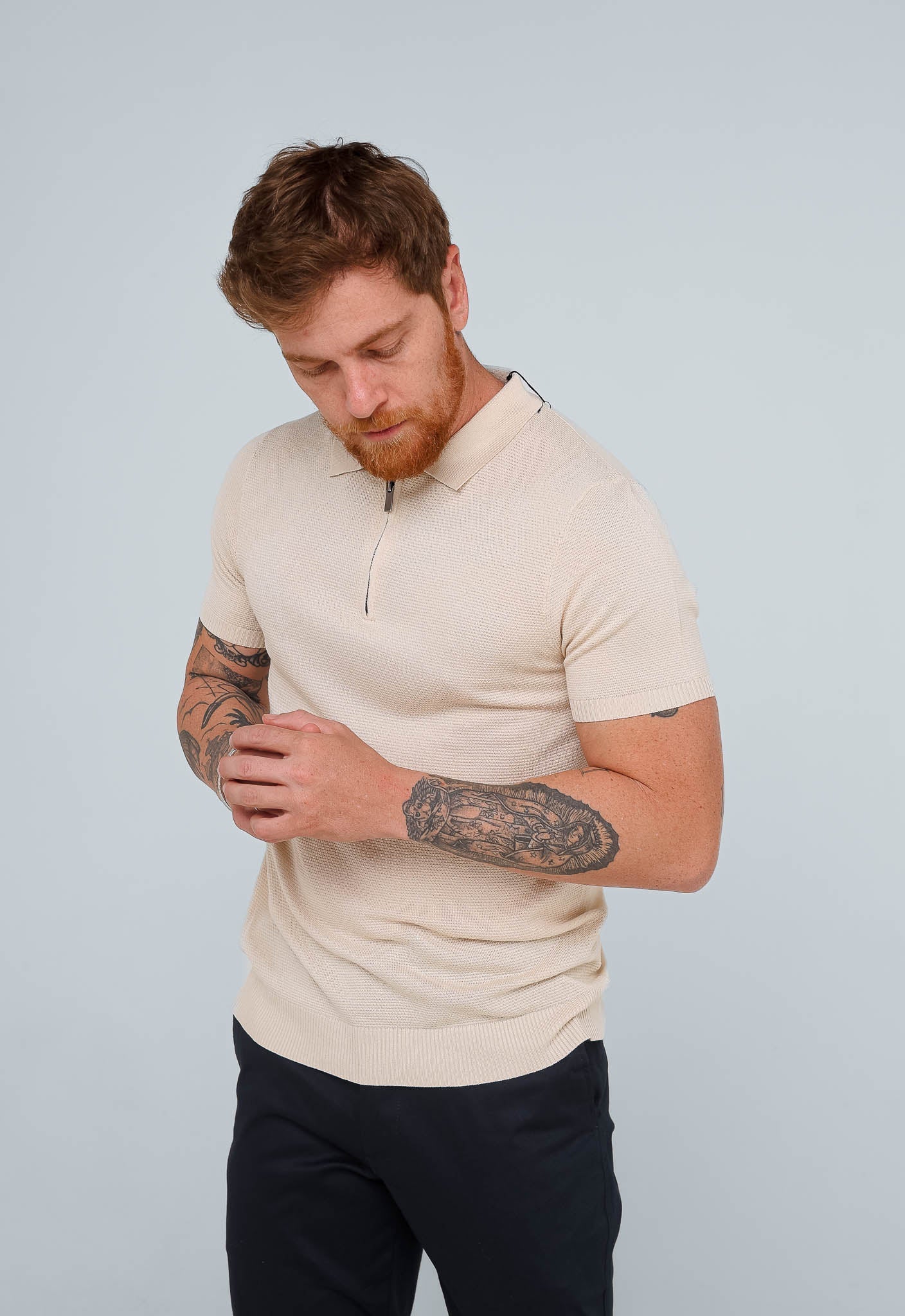 Polo Masculina Dom Henrico Trace com Zíper - Henri Store