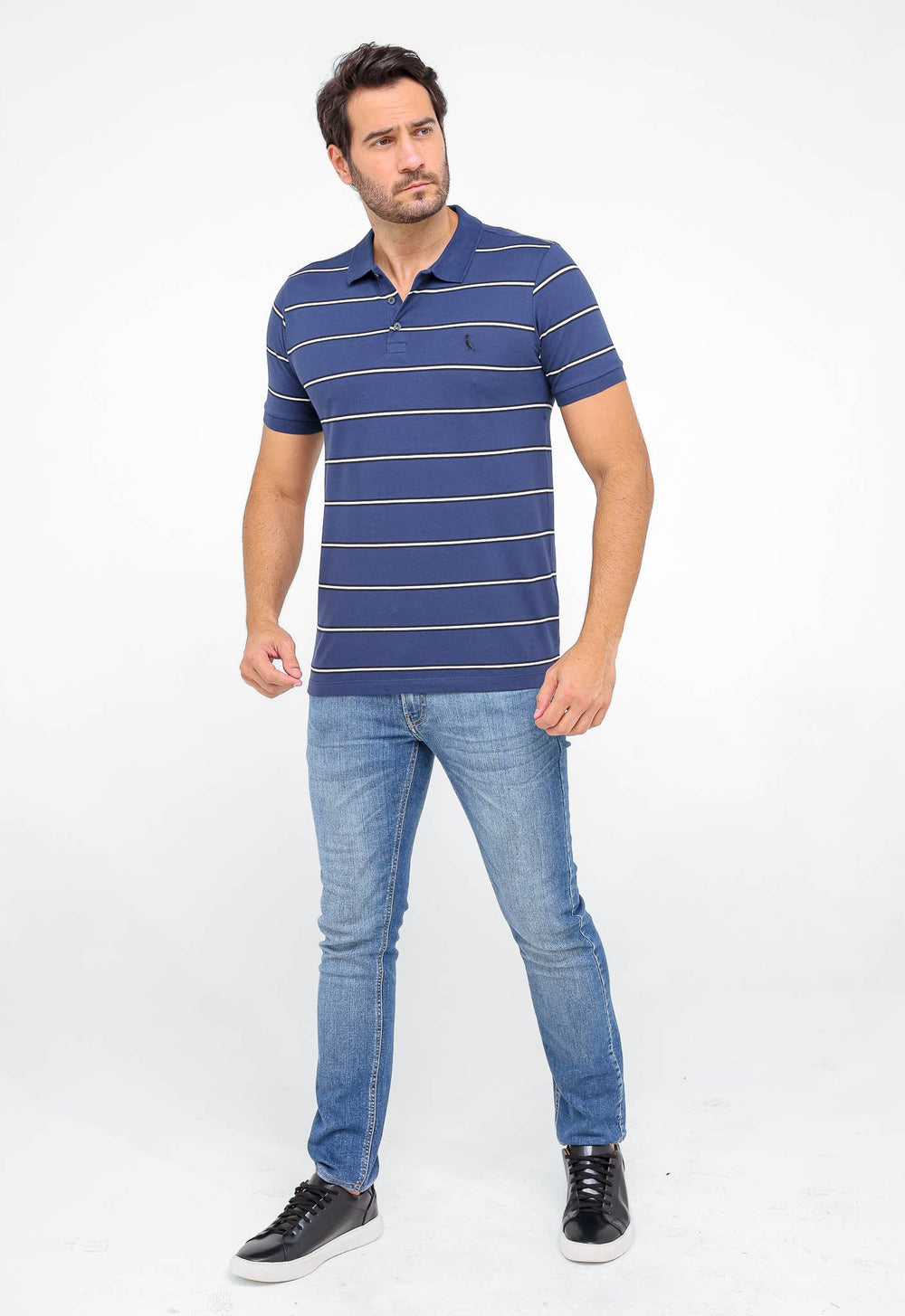 Polo Masculina em Piquet Reserva com Listras – Sale - Henri Store