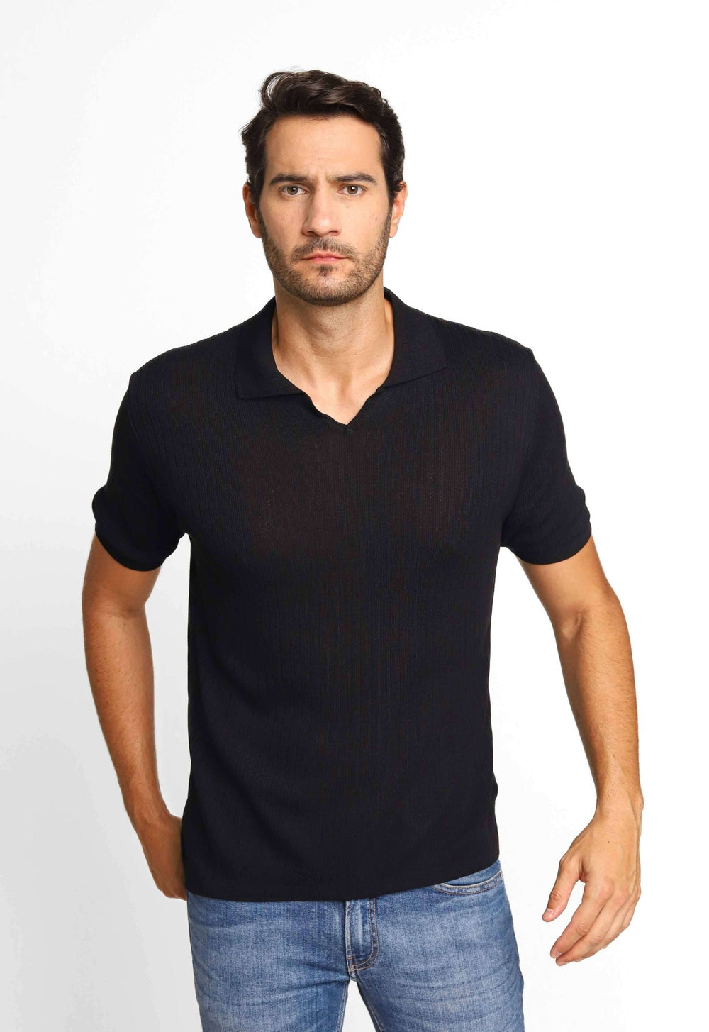 Polo Masculina em Tricot Canelado Dom Henrico - Henri Store