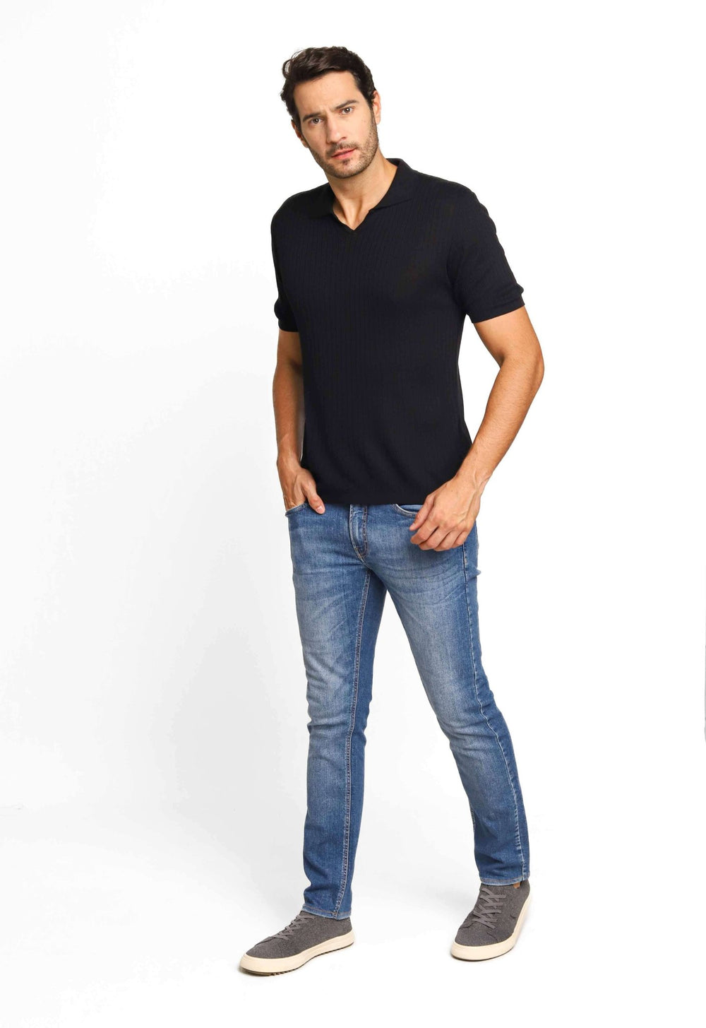 Polo Masculina em Tricot Canelado Dom Henrico - Henri Store