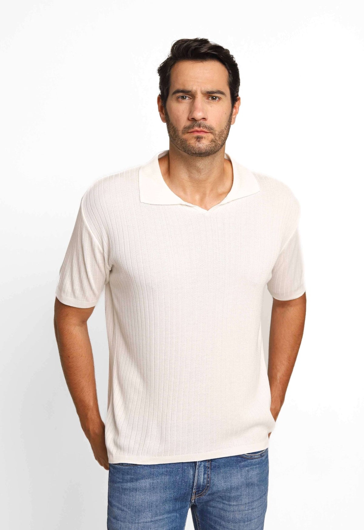 Polo Masculina em Tricot Canelado Dom Henrico - Henri Store