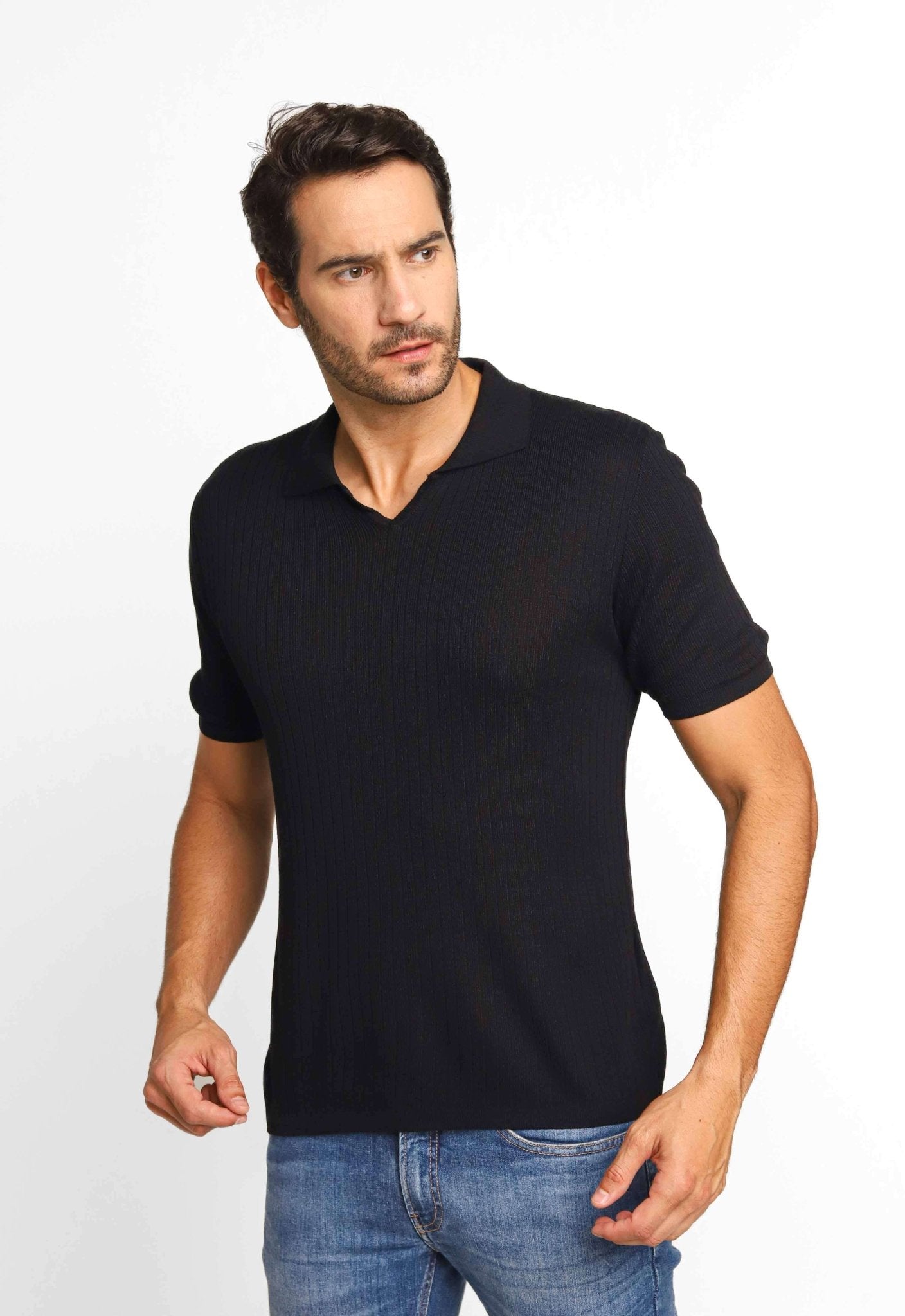 Polo Masculina em Tricot Canelado Dom Henrico - Henri Store