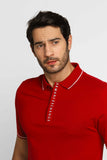 Polo Masculina Regular Armani Exchange Bordô com Branco - Henri Store