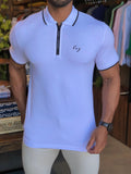Polo Masculina Regular Armani Exchange com Zíper Branca - Henri Store