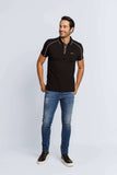Polo Masculina Regular Armani Exchange com Zíper e Estampa nas Costas Preto - Henri Store