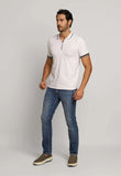 Polo Masculina Regular Armani Exchange com Zíper e Friso na Gola Branco - Henri Store