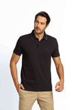 Polo Masculina Regular Básica Calvin Klein Preta com Dois Frisos Mescla - Henri Store