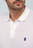 Polo Masculina Regular Básica Izod Branca com Logo Marinho - Henri Store