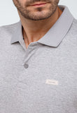 Polo Masculina Regular Calvin Klein Smooth Cotton Cinza Claro - Henri Store