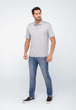 Polo Masculina Regular Calvin Klein Smooth Cotton Cinza Claro - Henri Store