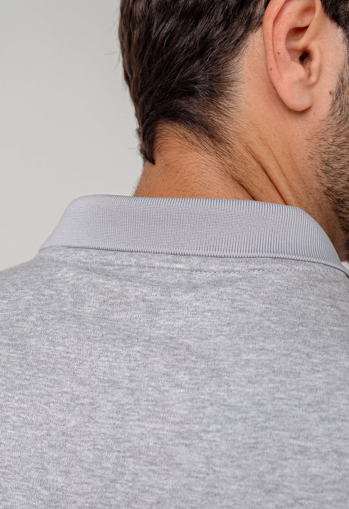 Polo Masculina Regular Calvin Klein Smooth Cotton Cinza Claro - Henri Store