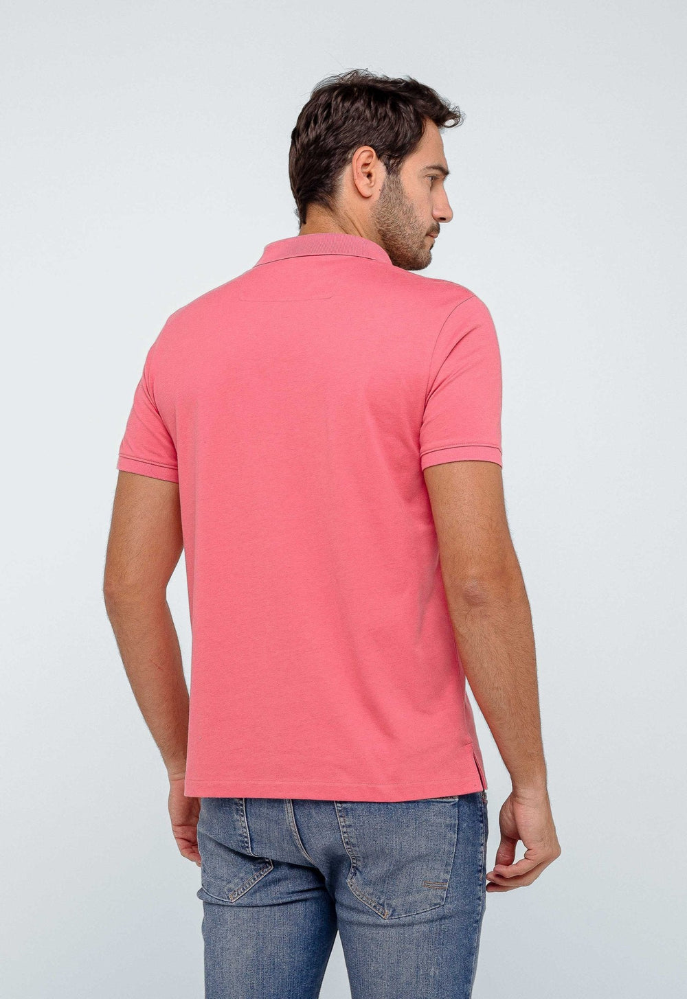 Polo Masculina Regular Calvin Klein Smooth Cotton Rosa - Henri Store