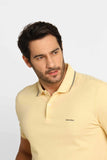 Polo Masculina Regular Fit Calvin Klein com Friso Amarelo Claro - Henri Store